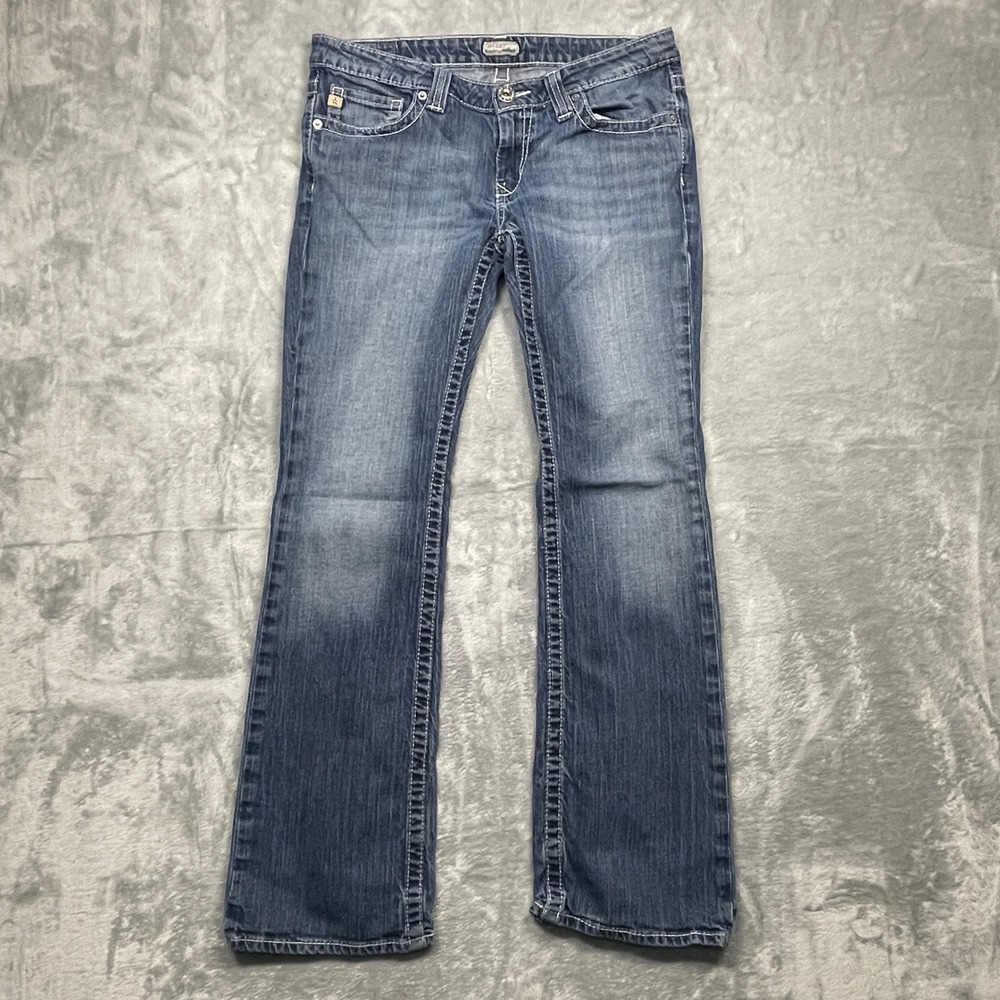 Big Star Sweet Low Boot Jeans Womens 30R Blue Low Rise Bootcut Contrast Stitch